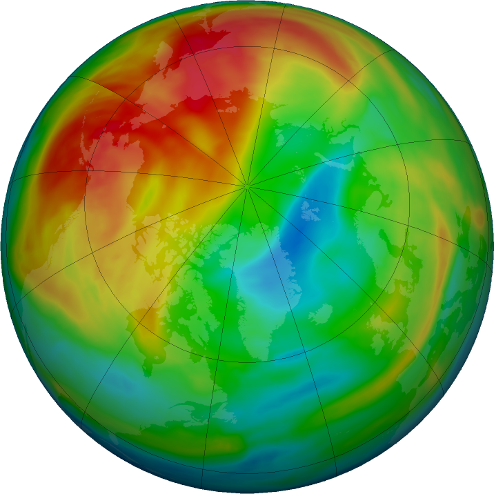 Arctic ozone map for 19 January 2018